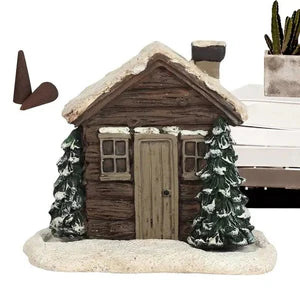 Log Cabin Incense Burner – Resin Cottage Chimney Incense Holder