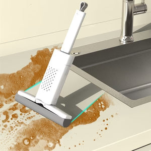 Mini Handheld Sponge Mop – Foldable Wet & Dry Desktop Mop with Replaceable Heads